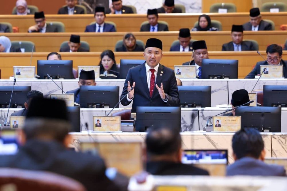 Mohd Jafni ketika ucapan penggulungan pada Persidangan Ketiga Dewan Undangan Negeri Johor Yang Ke-15 di Bangunan Sultan Ismail, pada Khamis.