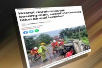 Laporan Sinar Harian berhubung nahas maut yang menimpa tiga warga emas dalam kemalangan jalan raya di Kampung Lanchang, Jalan Jasin-Merlimau di sini pagi tadi.