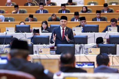 Mohd Jafni ketika ucapan penggulungan pada Persidangan Ketiga Dewan Undangan Negeri Johor Yang Ke-15 di Bangunan Sultan Ismail, pada Khamis.