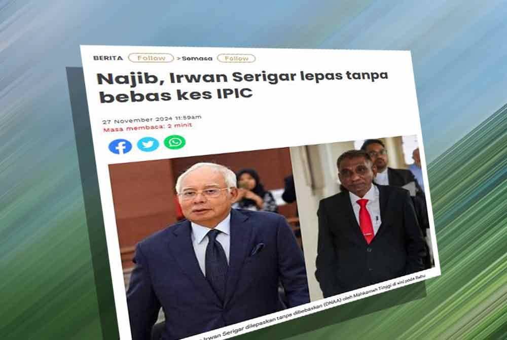 Mahkamah Tinggi Kuala Lumpur pada Rabu melepaskan tanpa membebaskan Najib dan Mohd Irwan daripada enam tuduhan pecah amanah membabitkan harta kerajaan Malaysia berjumlah RM6.6 bilion.