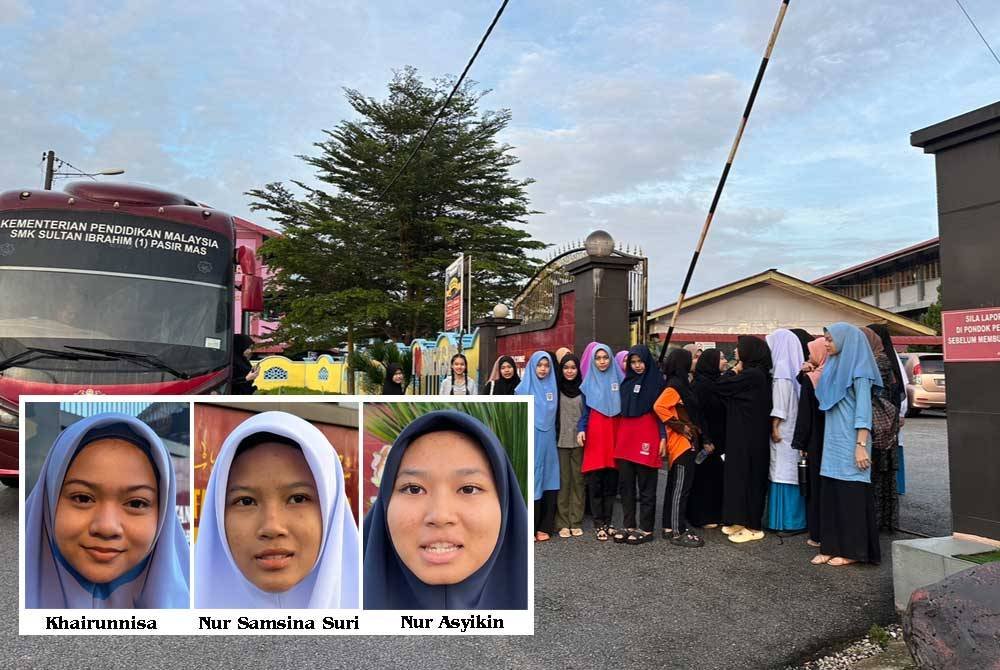 Pelajar-pelajar tiba di SMK Sultan Ibrahim 2, Pasir Mas pada pagi Isnin. FOTO SINAR HARIAN-ADILA SHARINNI WAHID.