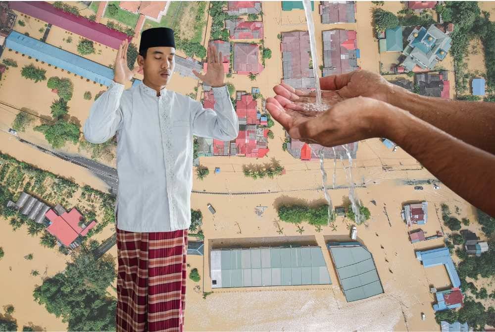 KEPADA mereka yang terjejas akibat banjir, boleh amalkan fiqh banjir sebagaimana yang diajarkan dalam Islam. -Foto: CANVA