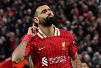 Salah meledak gol kedua Liverpool di Anfield. Foto: Agensi