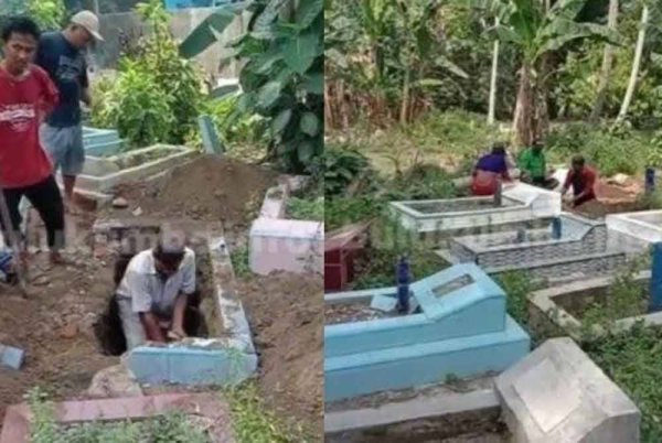 Warga setempat melakukan pengalian pada Jumaat. - Foto: Agensi