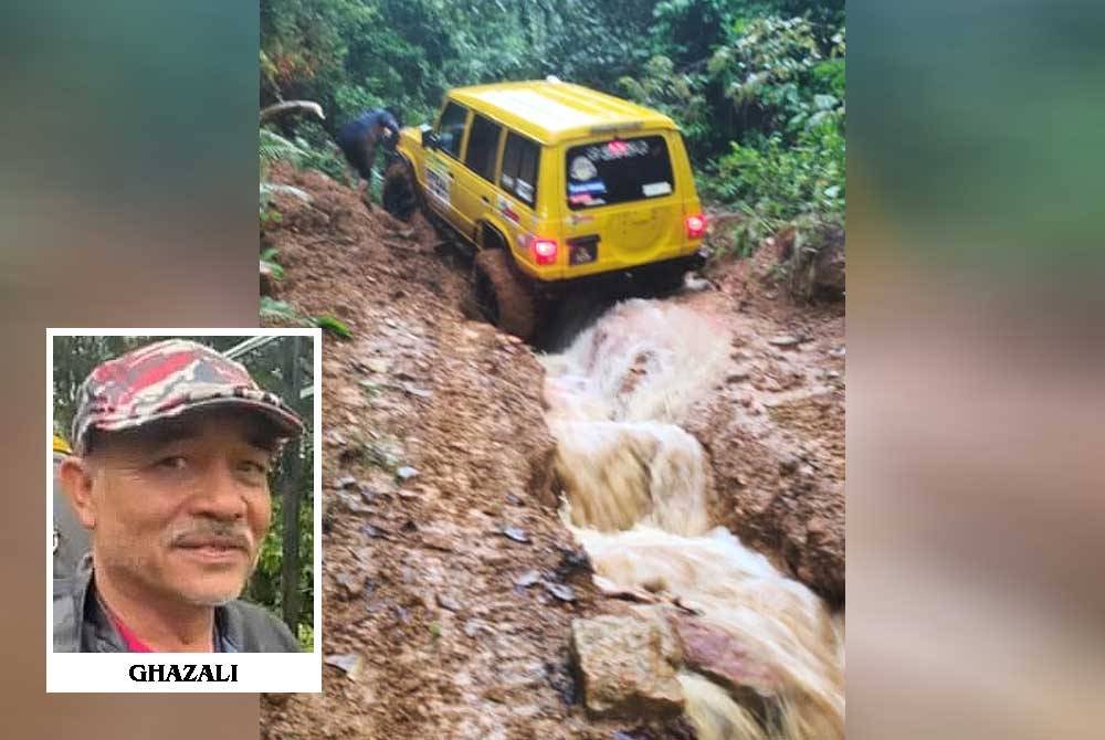 Antara permukaan curam yang terpaksa diredah untuk membaiki gangguan teknikal sistem pemancar radio di puncak Bukit Tasik, dekat Kampung Oh, Jertih di Besut.