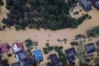 Pemandangan udara situasi terkini banjir yang melanda Kampung Matang ketika tinjauan Bernama pada 1 Disember lalu. Foto Bernama