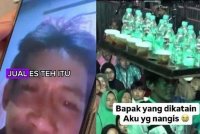 Peniaga teh berkenaan semasa membawa minumannya untuk dijual. Foto Agensi