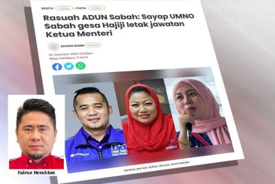 Laporan Sinar Harian berhubung gesaan sayap UMNO Sabah meminta Hajiji letak jawatan Ketua Menteri