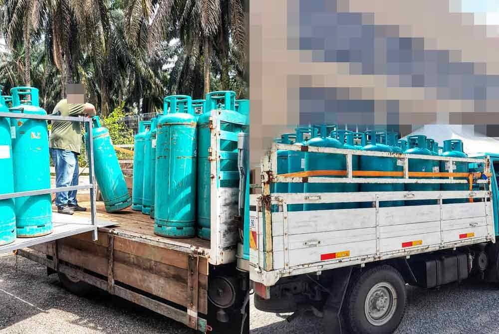 Sebanyak 32 tong LPG turut disita dalam serbuan tersebut. Foto ihsan KPDN