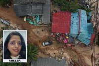 Keadaan beberapa buah rumah yang musnah di perkampungan selepas kawasan tersebut dilanda banjir. Foto hiasan