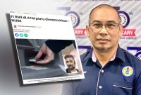 Laporan Sinar Harian berhubung gesaan NUBE supaya fi RM1 bagi pengeluaran tunai antara bank di mesin pengeluaran ATM dimansuhkan. Gambar kanan: Mohd Effendy