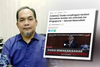 Khairul Faizi (kiri), Laporan Sinar Harian mengenai semakan kadar air mentah ke Singapura.