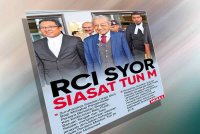 Laporan muka depan Sinar Harian pada Jumaat mengenai isu RCI syor siasat Tun M. 