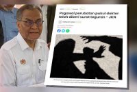 Dr Dzulkefly. Laporan Sinar Harian berhubung kes pegawai perubatan memukul doktor telah diberi surat teguran