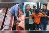 Tiga beranak itu disemadikan dalam satu liang lahad pada Jumaat manakala Yusa masih berada di dalam tahanan polis. Foto Agensi