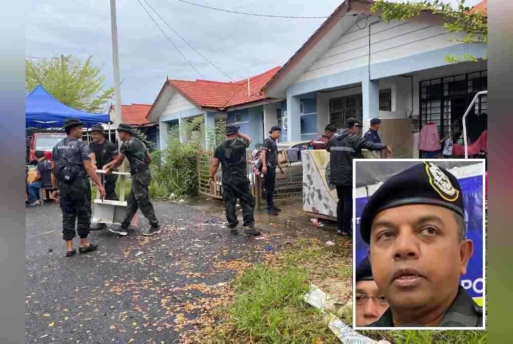 Anggota dan ahli keluarga Polis yang terjejas dengan banjir teruk di Kelantan akan di tempatkan di penginapan sementara. Gambar kecil: Ayob