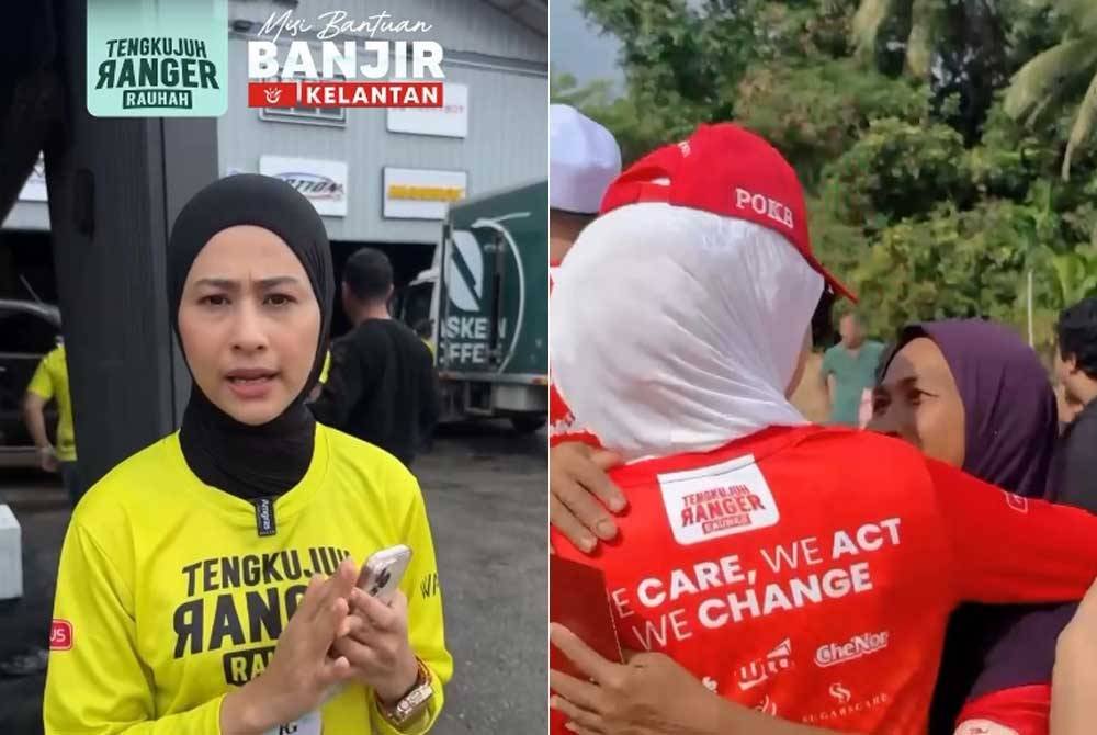 Fouziah Gous sanggup meredah banjir demi menyalurkan bantuan kepada penduduk kampung di Kelantan yang masih terjejas.