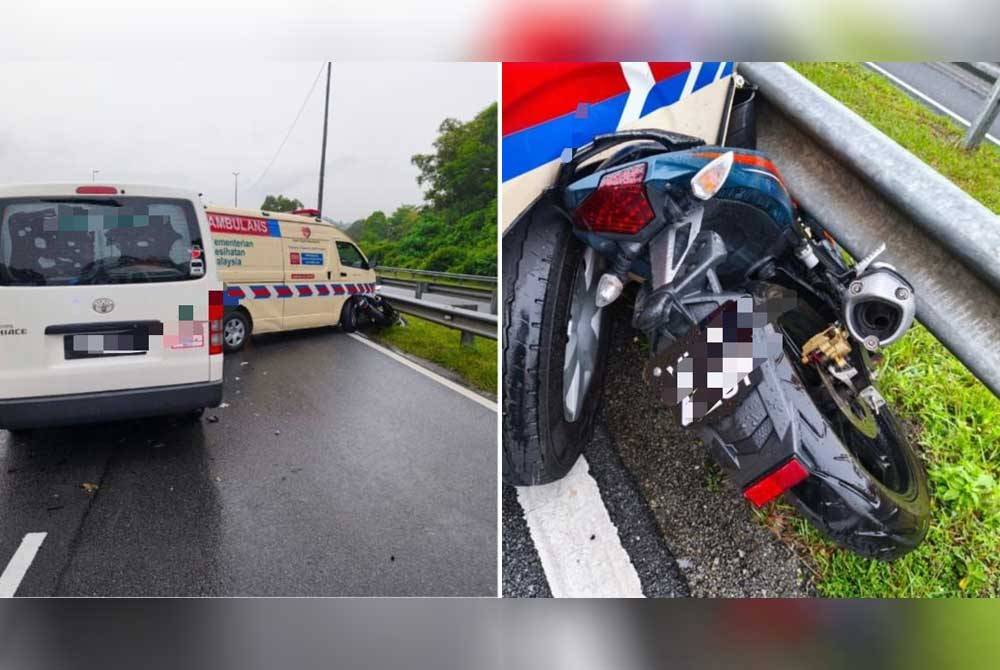 Keadaan di lokasi kemalangan membabitkan lima kenderaan di Jalan Pintasan Kajang-Semenyih pada Isnin.