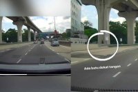 Rakaman video tular memaparkan individu disyaki membaling batu ke arah kenderaan di Jalan Sungai Buloh-Kepong berhampiran Stesen MRT Sri Damansara pada Ahad.