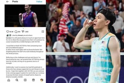 Zia Jia berkongsi khabar gembira penajaan Victor menerusi catatan di Instagram pada Isnin. Foto Instagram Team LZJ.