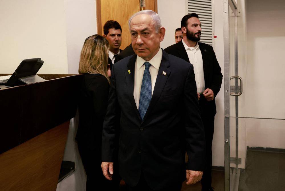 Netanyahu tampil semula di mahkamah selepas kali terakhir beliau berbuat demikian pada Jun 2023. Foto Agensi