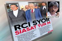 Laporan muka depan Sinar Harian pada Jumaat mengenai isu RCI syor siasat Tun M.