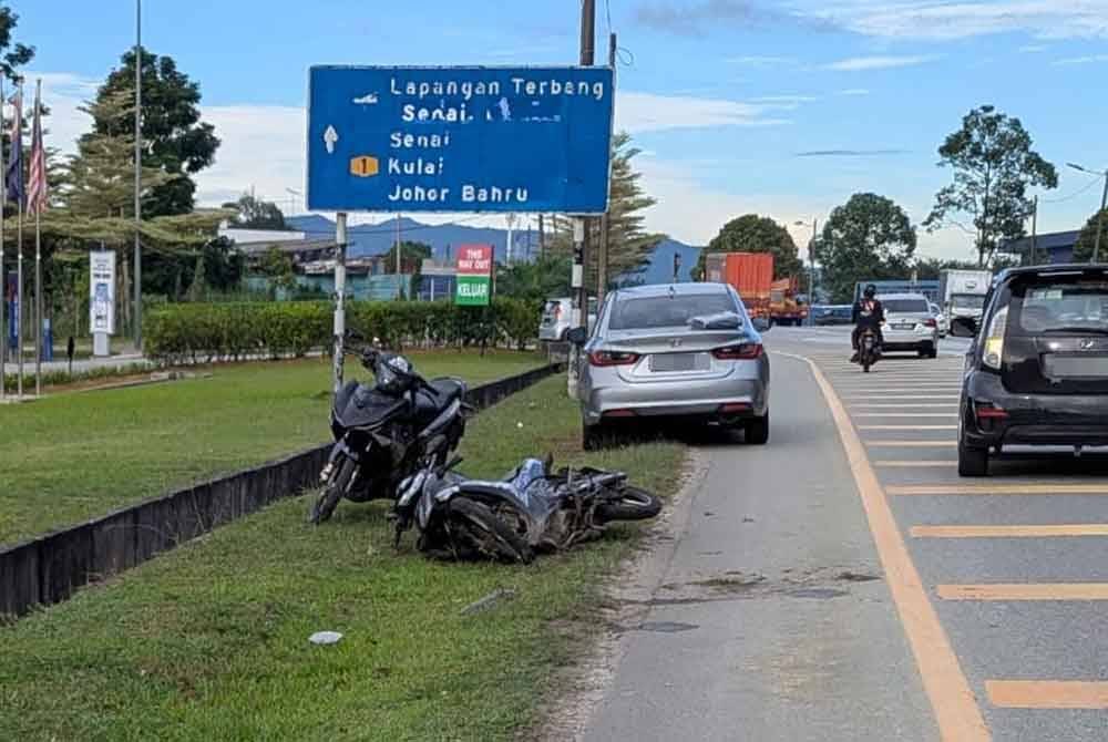 Lokasi kemalangan. - Foto IPD Kulai