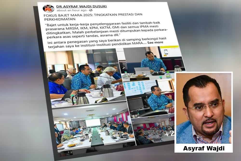 Tangkap layar Facebook Asyraf Wajdi pada Jumaat