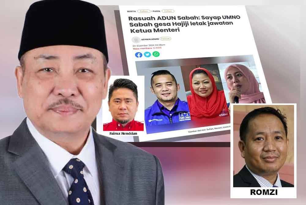 Laporan Sinar Harian berhubung gesaan sayap UMNO Sabah meminta Hajiji letak jawatan Ketua Menteri