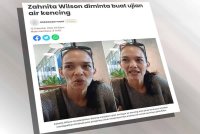 Bekas pelakon dan peragawati terkenal, Zahnita Wilson mendedahkan diminta menjalani ujian saringan air kencing oleh pihak berkuasa sebelum mendapatkan khidmat polis pengiring untuk menjemput dua anaknya di rumah suaminya.