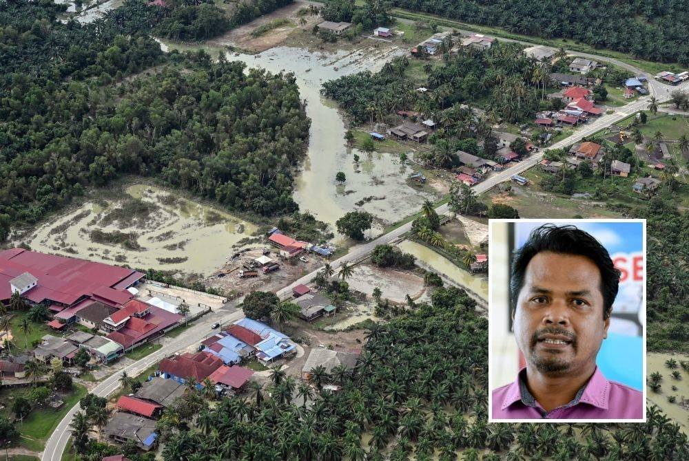 Keadaan banjir yang melanda beberapa kawasan di Terengganu pada 11 Disember lalu. (Foto Bernama) Gambar kecil: Ruzaidi