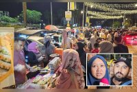 Pelbagai makanan tular dijual di sepanjang Dataran Ipoh yang berjaya menarik pengunjung termasuk luar negara. (Gambar kecil: Siti Noor Aliah, Elham Mifzal)