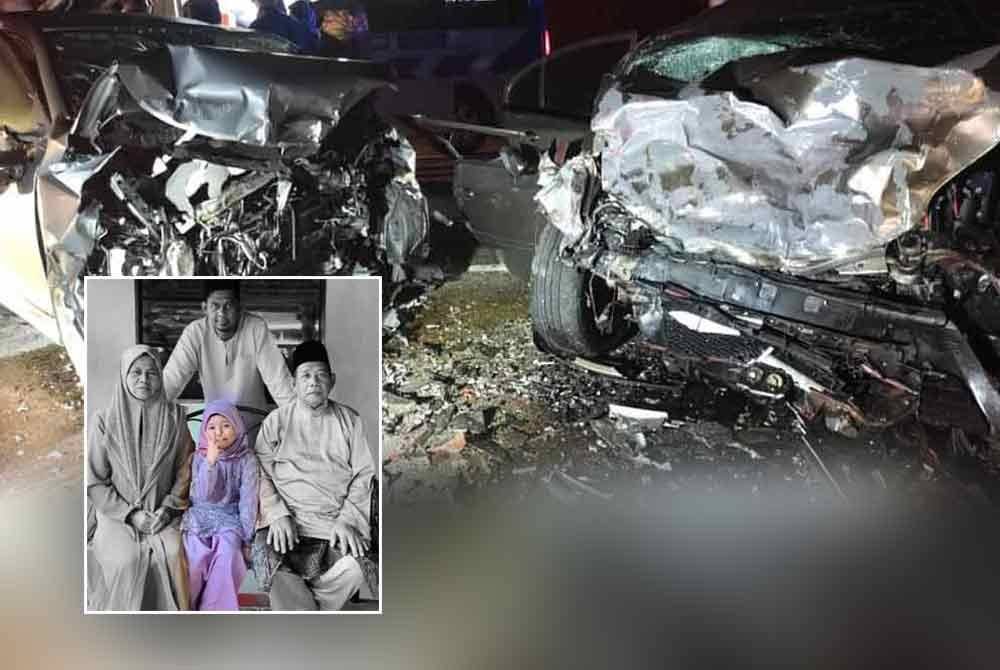 Gambar kenangan Athiyyah Nur Sofia Muhammad Izuddin, 5, bersama nenek, datuk dan bapanya.