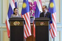 Perdana Menteri Datuk Seri Anwar Ibrahim ketika sidang media bersama Perdana Menteri Thailand, Paetongtarn Shinawatra di Perdana Putra, pada Isnin. Foto Bernama