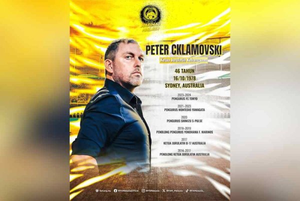 FAM telah mengumumkan Peter Cklamovski sebagai pengendali baharu Harimau Malaya.