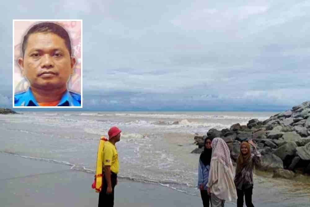 APM Bachok menasihati pengunjung di Pantai Irama, Bachok supaya berhati-hati ekoran keadaan laut bergelora serta air pasang sehingga menyebabkan ombak besar. Gambar kecil: Mohd Khairi. Foto APM