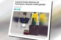 Sinar Harian sebelum ini melaporkan artis tersebut ditahan reman selama lima hari kerana kesalahan ganja.