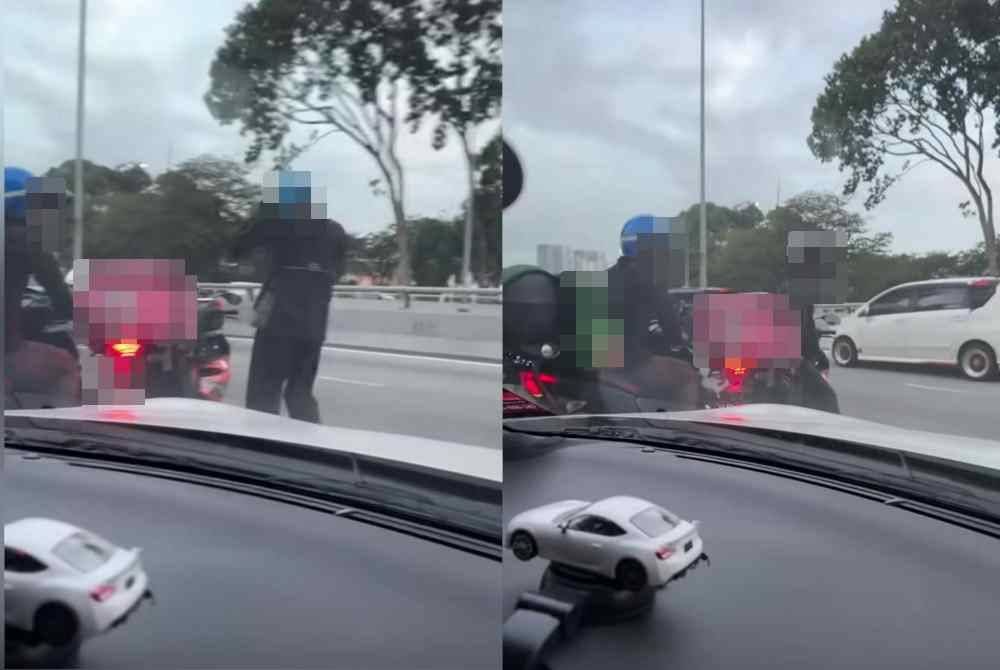 Suspek merupakan seorang penunggang motosikal dipercayai menunjuk isyarat lucah dan memarahi pemandu kereta dalam satu kejadian di susur masuk Jalan PJS 8/5, Sunway Mentari, Petaling Jaya, Selangor. Foto Video tular.