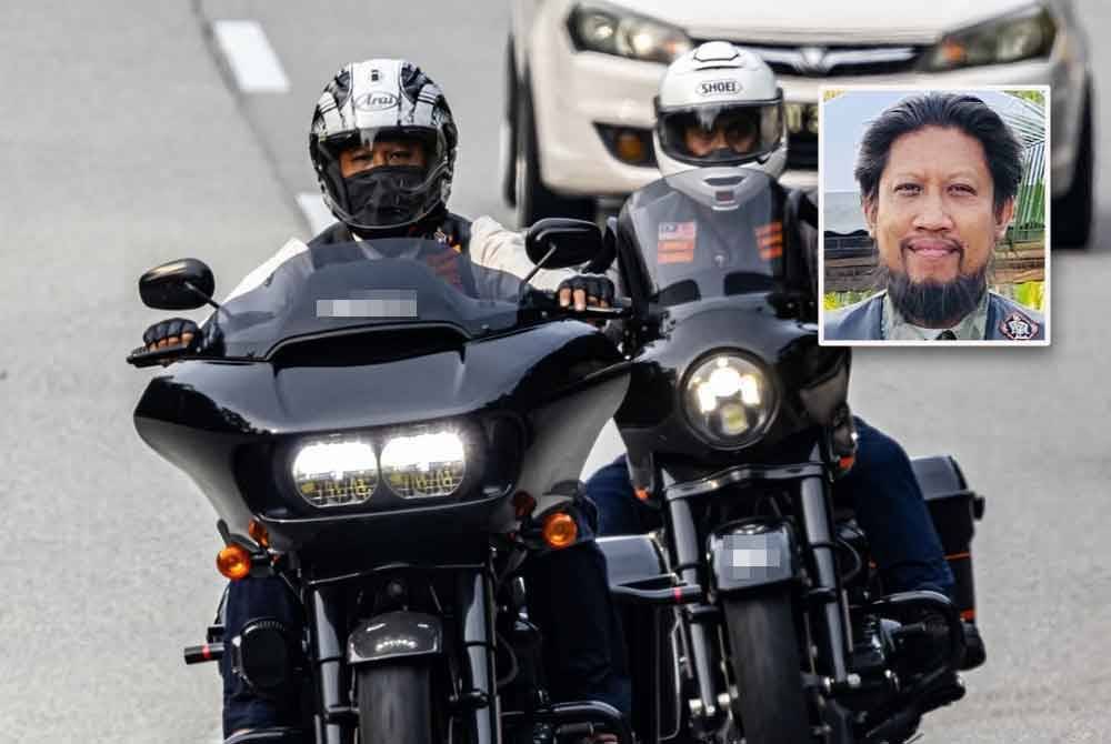 Aksi Mohammad Fahmi menunggang jentera kesayangan, Harley Davidson. (Gambar kecil: Mohamad Fahmi)