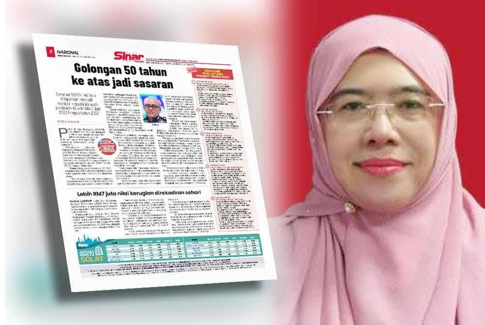 Laporan Sinar Harian 19 Disember lalu (kiri), FAUZIAH