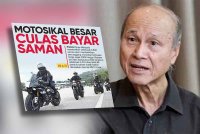 Laporan muka depan Sinar Harian pada Sabtu (kiri), Lam Thye