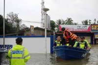 Balai Polis Meranti Pasir Mas antara yang tengggelam banjir baru-baru ini.