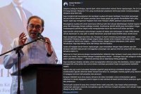 Hantaran yang dimuat naik Anwar dalam akaun Facebooknya pada Jumaat.