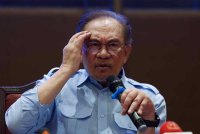 Anwar dalam sidang media yang diadakan di Subang Jaya, pada Sabtu. Foto Bernama