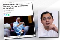 Laporan Sinar Harian mengenai kenyataan Anwar Ibrahim berhubung kes Rosmah Mansor. (Gambar kecil: Dr Muhammad Akmal)