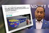 Laporan Sinar Harian berhubung isu gangguan seksual di UM. Zambry (kanan).