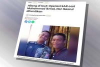 Laporan Sinar Harian berkaitan dua lelaki dilaporkan hilang selepas bot mereka hanyut di perairan Kerancut, Kuala Sungai Pinang.