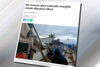 Laporan Sinar Harian mengenai kejadian ribut yang berlaku di Semporna pada Ahad.