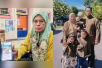 Nur Aqilah menunjukkan gambar keluarga arwah abangnya yang terkorban dalam kemalangan yang turut meragut nyawa kakak ipar serta anak saudaranya.