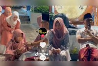 Rakaman video sambutan ulang tahun kelahiran isterinya dikongsi di TikTok. Foto Agensi